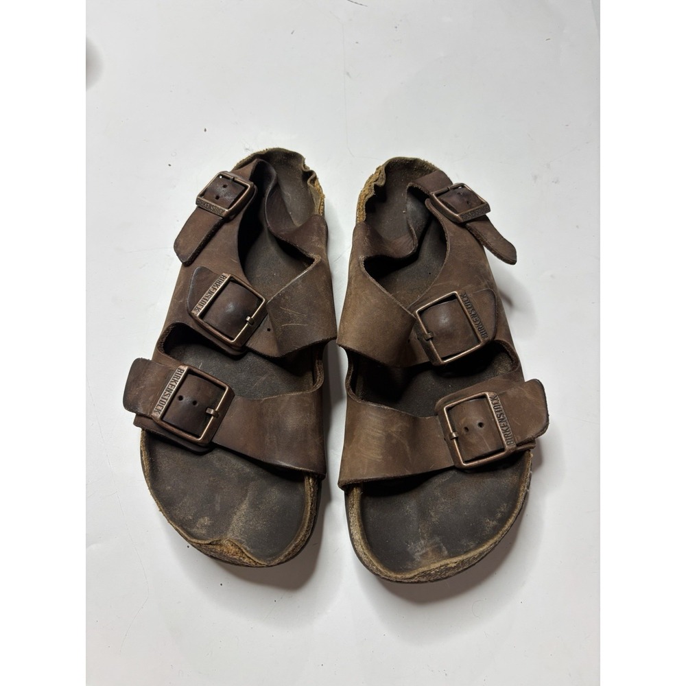 Birkenstock Milano Leather Buckle Straps Sandals Vintage 90s Women's 7.5 EU‎ 38